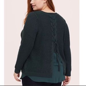 Torrid Pullover Lace-Up Back Tunic Sweater. Plus Size 3
